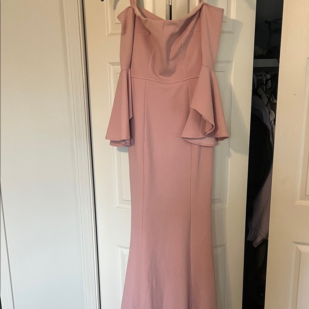 Fashion Nova Blush One Shoulder Dress